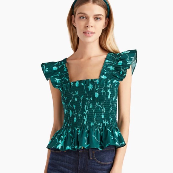 Hill House Tops - Hill House The Paz Top in Botanical Green